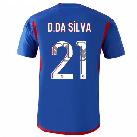 Kandiny Hombre Camiseta Damien Da Silva #21 Azul Rojo 2ª Equipación 2023/24 La Camisa Chile