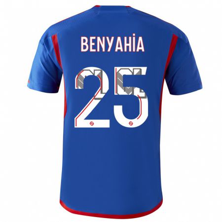 Kandiny Hombre Camiseta Ines Benyahia #25 Azul Rojo 2ª Equipación 2023/24 La Camisa Chile