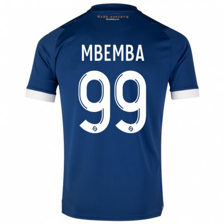 Kandiny Hombre Camiseta Chancel Mbemba #99 Azul Oscuro 2ª Equipación 2023/24 La Camisa Chile