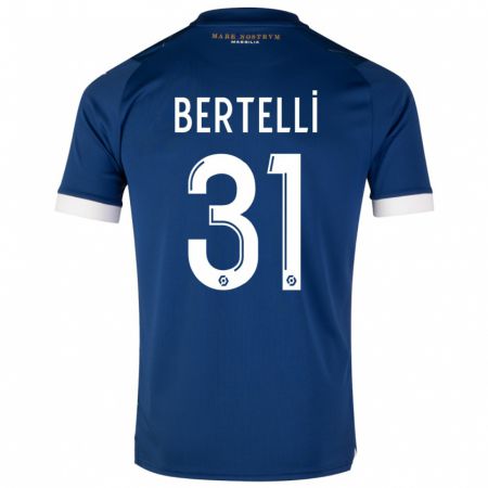 Kandiny Hombre Camiseta Ugo Bertelli #31 Azul Oscuro 2ª Equipación 2023/24 La Camisa Chile