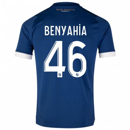Kandiny Hombre Camiseta Aylan Benyahia-Tani #46 Azul Oscuro 2ª Equipación 2023/24 La Camisa Chile