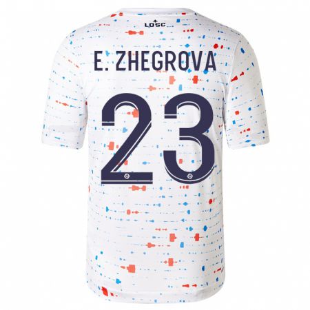 Kandiny Hombre Camiseta Edon Zhegrova #23 Blanco 2ª Equipación 2023/24 La Camisa Chile