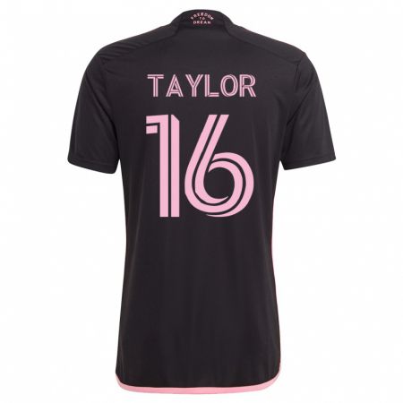 Kandiny Hombre Camiseta Robert Taylor #16 Negro 2ª Equipación 2023/24 La Camisa Chile