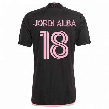 Kandiny Hombre Camiseta Jordi Alba #18 Negro 2ª Equipación 2023/24 La Camisa Chile