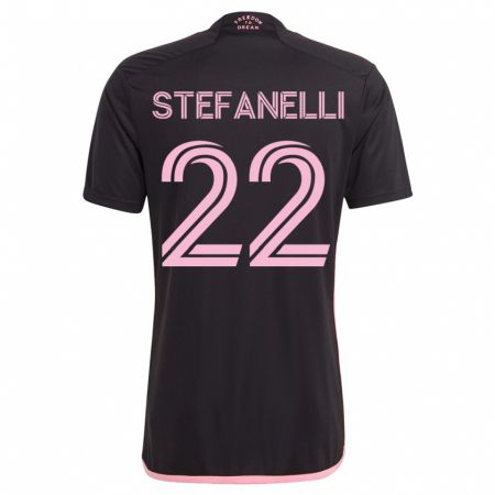 Kandiny Hombre Camiseta Nicolás Stefanelli #22 Negro 2ª Equipación 2023/24 La Camisa Chile