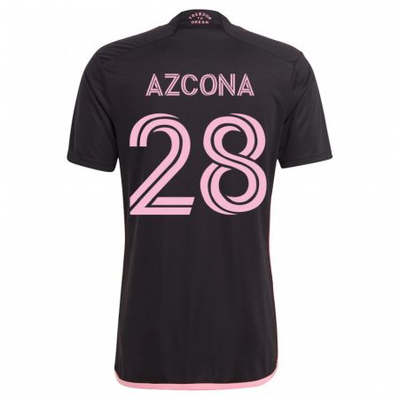 Kandiny Hombre Camiseta Edison Azcona #28 Negro 2ª Equipación 2023/24 La Camisa Chile