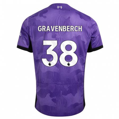 Kandiny Hombre Camiseta Ryan Gravenberch #38 Púrpura Equipación Tercera 2023/24 La Camisa Chile