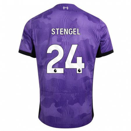 Kandiny Hombre Camiseta Katie Stengel #24 Púrpura Equipación Tercera 2023/24 La Camisa Chile