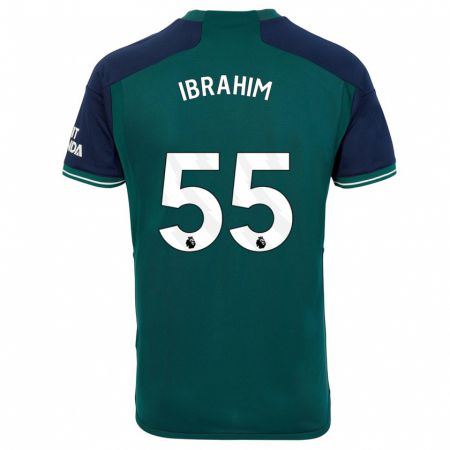 Kandiny Hombre Camiseta Bradley Ibrahim #55 Verde Equipación Tercera 2023/24 La Camisa Chile