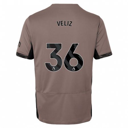 Kandiny Hombre Camiseta Alejo Véliz #36 Beige Obscuro Equipación Tercera 2023/24 La Camisa Chile