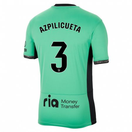 Kandiny Hombre Camiseta César Azpilicueta #3 Primavera Verde Equipación Tercera 2023/24 La Camisa Chile