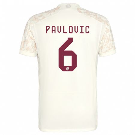 Kandiny Hombre Camiseta Aleksandar Pavlovic #6 Blanquecino Equipación Tercera 2023/24 La Camisa Chile