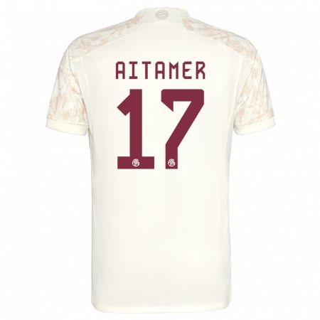 Kandiny Hombre Camiseta Younes Aitamer #17 Blanquecino Equipación Tercera 2023/24 La Camisa Chile