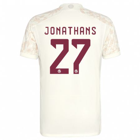 Kandiny Hombre Camiseta David Jonathans #27 Blanquecino Equipación Tercera 2023/24 La Camisa Chile