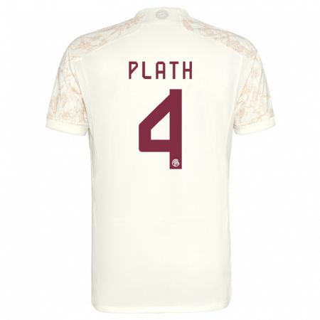 Kandiny Hombre Camiseta Max Plath #4 Blanquecino Equipación Tercera 2023/24 La Camisa Chile