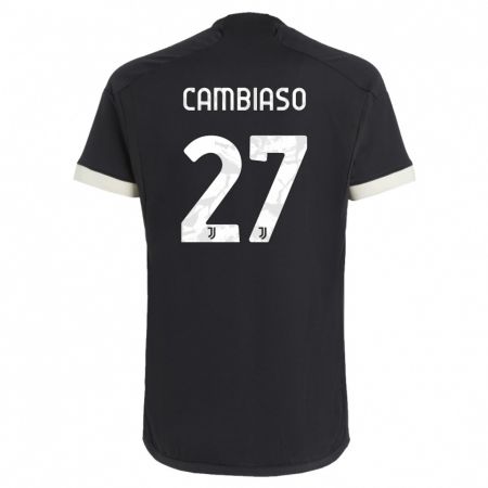 Kandiny Hombre Camiseta Andrea Cambiaso #27 Negro Equipación Tercera 2023/24 La Camisa Chile