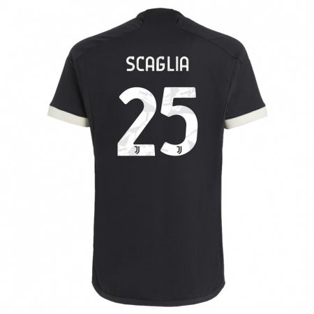 Kandiny Hombre Camiseta Simone Scaglia #25 Negro Equipación Tercera 2023/24 La Camisa Chile