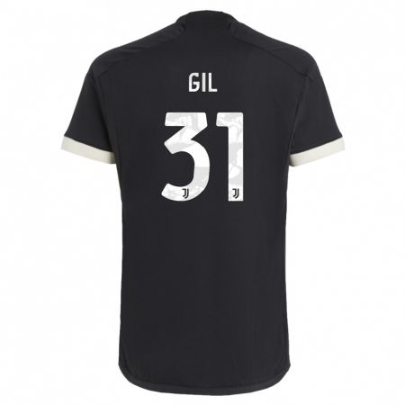 Kandiny Hombre Camiseta Javier Gil #31 Negro Equipación Tercera 2023/24 La Camisa Chile