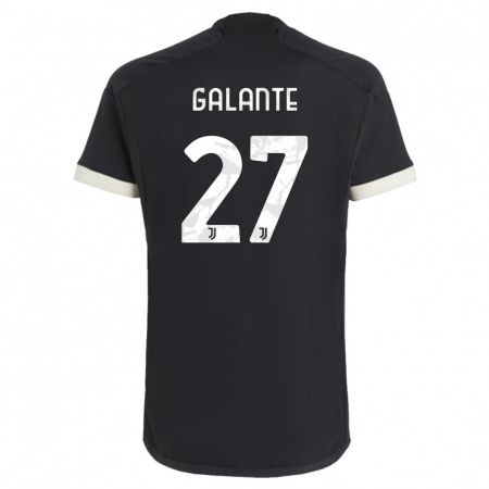 Kandiny Hombre Camiseta Tommaso Galante #27 Negro Equipación Tercera 2023/24 La Camisa Chile