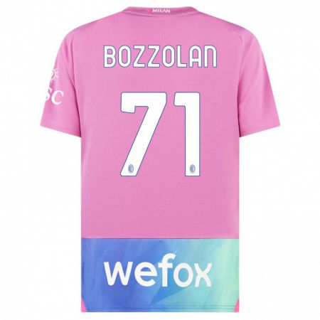 Kandiny Hombre Camiseta Andrea Bozzolan #71 Rosado Morado Equipación Tercera 2023/24 La Camisa Chile