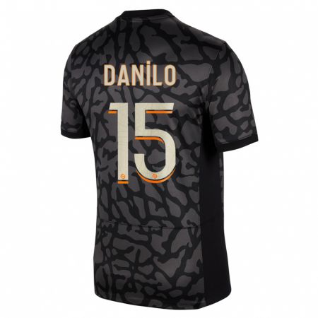 Kandiny Hombre Camiseta Danilo Pereira #15 Negro Equipación Tercera 2023/24 La Camisa Chile