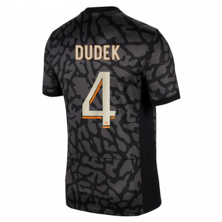 Kandiny Hombre Camiseta Paulina Dudek #4 Negro Equipación Tercera 2023/24 La Camisa Chile