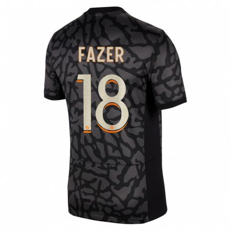 Kandiny Hombre Camiseta Laurina Fazer #18 Negro Equipación Tercera 2023/24 La Camisa Chile