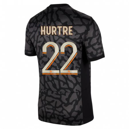 Kandiny Hombre Camiseta Oceane Hurtre #22 Negro Equipación Tercera 2023/24 La Camisa Chile
