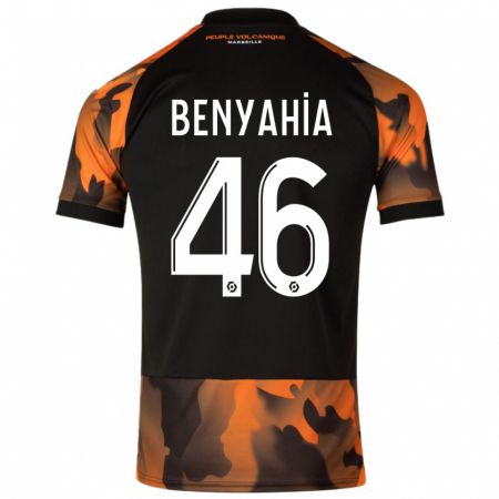Kandiny Hombre Camiseta Aylan Benyahia-Tani #46 Negro Naranja Equipación Tercera 2023/24 La Camisa Chile