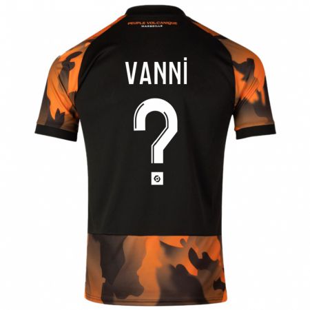 Kandiny Hombre Camiseta Fabio Vanni #0 Negro Naranja Equipación Tercera 2023/24 La Camisa Chile