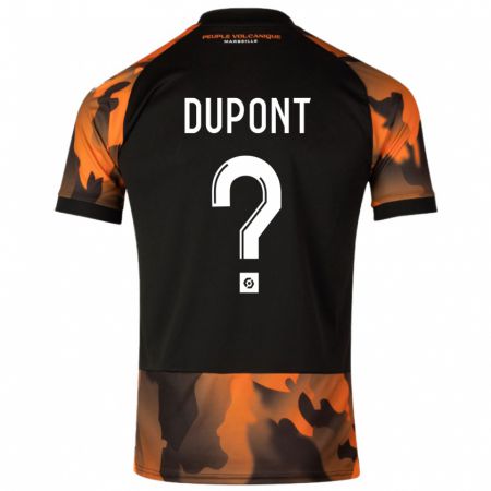 Kandiny Hombre Camiseta Hugo Dupont #0 Negro Naranja Equipación Tercera 2023/24 La Camisa Chile