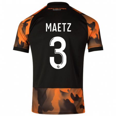 Kandiny Hombre Camiseta Agathe Maetz #3 Negro Naranja Equipación Tercera 2023/24 La Camisa Chile