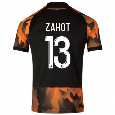 Kandiny Hombre Camiseta Sarah Zahot #13 Negro Naranja Equipación Tercera 2023/24 La Camisa Chile