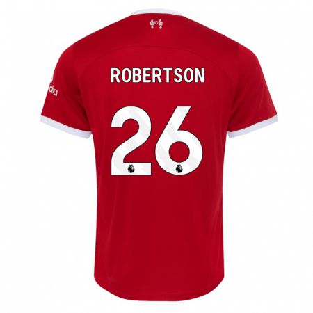 Kandiny Mujer Camiseta Andrew Robertson #26 Rojo 1ª Equipación 2023/24 La Camisa Chile