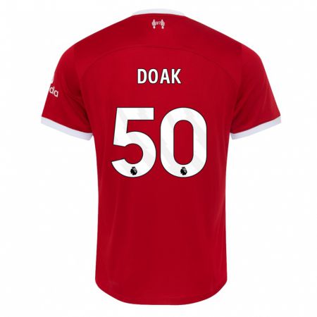 Kandiny Mujer Camiseta Ben Doak #50 Rojo 1ª Equipación 2023/24 La Camisa Chile