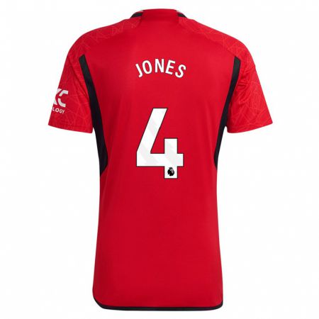 Kandiny Mujer Camiseta Phil Jones #4 Rojo 1ª Equipación 2023/24 La Camisa Chile