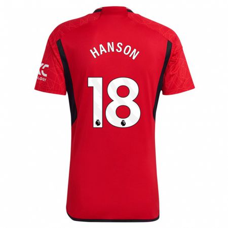 Kandiny Mujer Camiseta Kirsty Hanson #18 Rojo 1ª Equipación 2023/24 La Camisa Chile