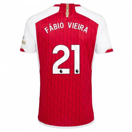 Kandiny Mujer Camiseta Fábio Vieira #21 Rojo 1ª Equipación 2023/24 La Camisa Chile