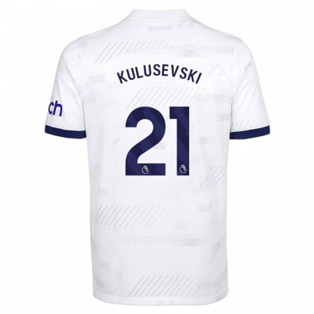 Kandiny Mujer Camiseta Dejan Kulusevski #21 Blanco 1ª Equipación 2023/24 La Camisa Chile