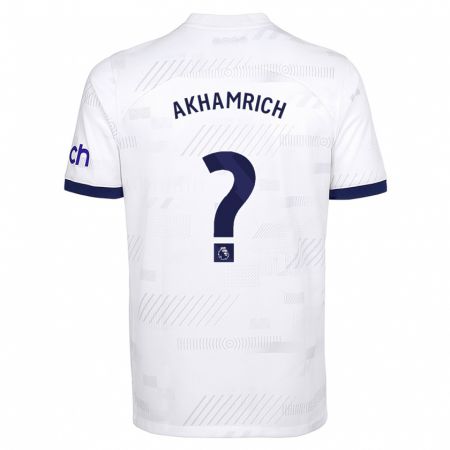 Kandiny Mujer Camiseta Yusuf Akhamrich #0 Blanco 1ª Equipación 2023/24 La Camisa Chile