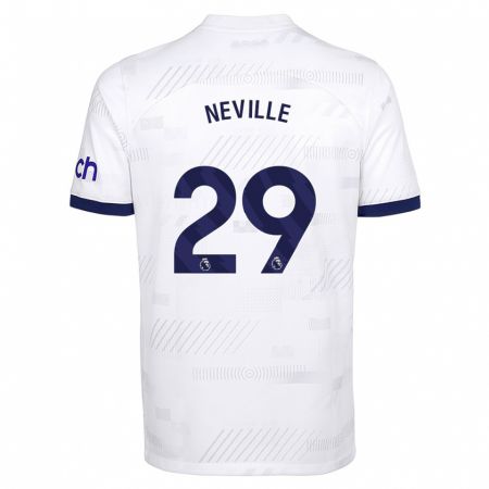 Kandiny Mujer Camiseta Ashleigh Neville #29 Blanco 1ª Equipación 2023/24 La Camisa Chile