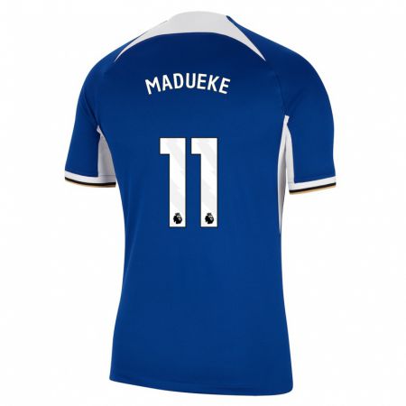 Kandiny Mujer Camiseta Noni Madueke #11 Azul 1ª Equipación 2023/24 La Camisa Chile