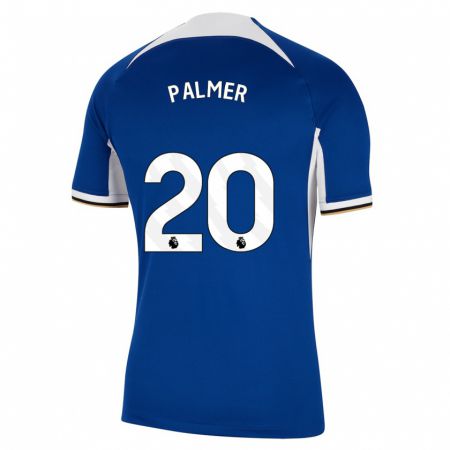 Kandiny Mujer Camiseta Cole Palmer #20 Azul 1ª Equipación 2023/24 La Camisa Chile