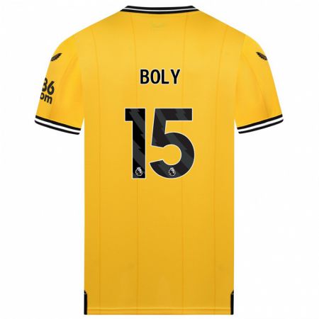 Kandiny Mujer Camiseta Willy Boly #15 Amarillo 1ª Equipación 2023/24 La Camisa Chile