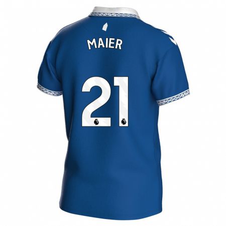 Kandiny Mujer Camiseta Leonie Maier #21 Azul Real 1ª Equipación 2023/24 La Camisa Chile