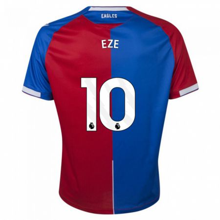 Kandiny Mujer Camiseta Eberechi Eze #10 Rojo Azul 1ª Equipación 2023/24 La Camisa Chile