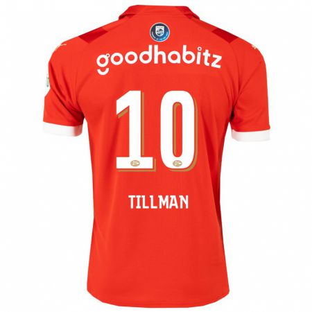 Kandiny Mujer Camiseta Malik Tillman #10 Rojo 1ª Equipación 2023/24 La Camisa Chile