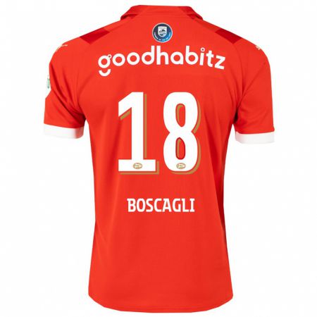 Kandiny Mujer Camiseta Olivier Boscagli #18 Rojo 1ª Equipación 2023/24 La Camisa Chile