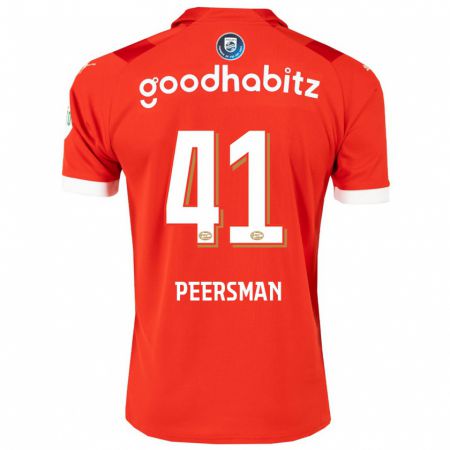 Kandiny Mujer Camiseta Kjell Peersman #41 Rojo 1ª Equipación 2023/24 La Camisa Chile