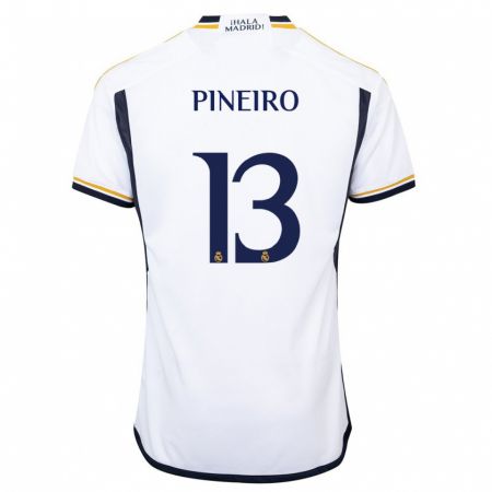 Kandiny Mujer Camiseta Diego Piñeiro #13 Blanco 1ª Equipación 2023/24 La Camisa Chile
